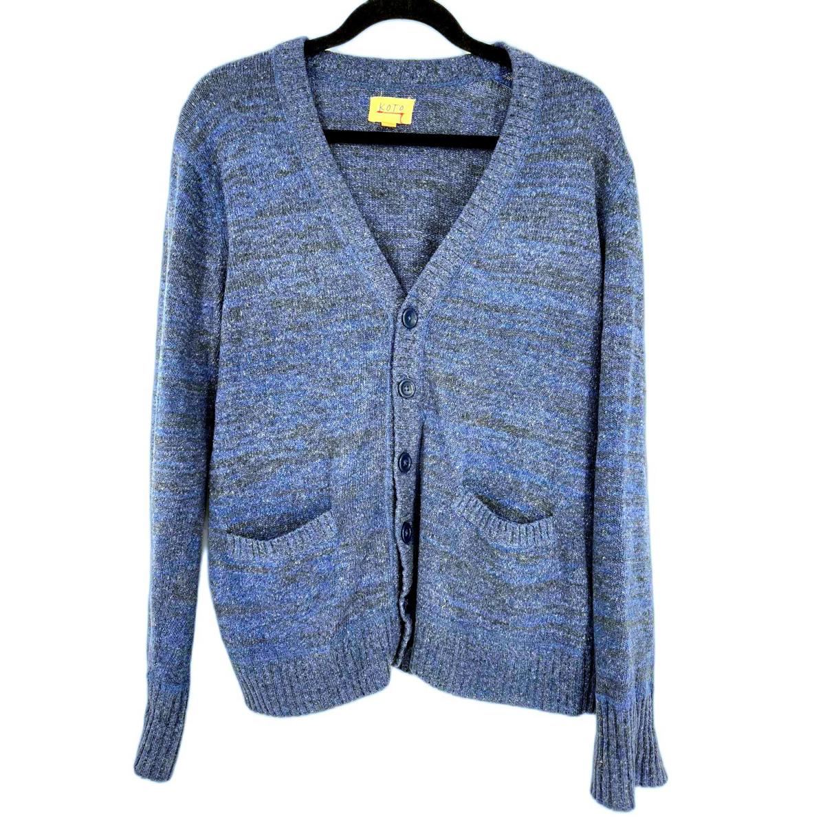 Anthropologie Koto Womens Unisex Medium Blue/Gray Button Up Cardigan Sweater